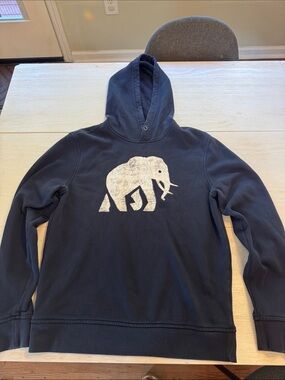 Banana Republic Navy Crewneck Hoodie with White Elephant Graphic